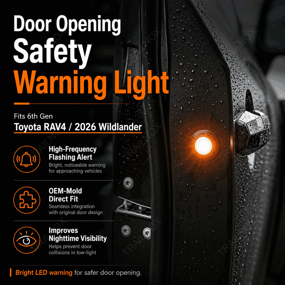 RAV4 Door LED Flashing Warning Light For Toyota