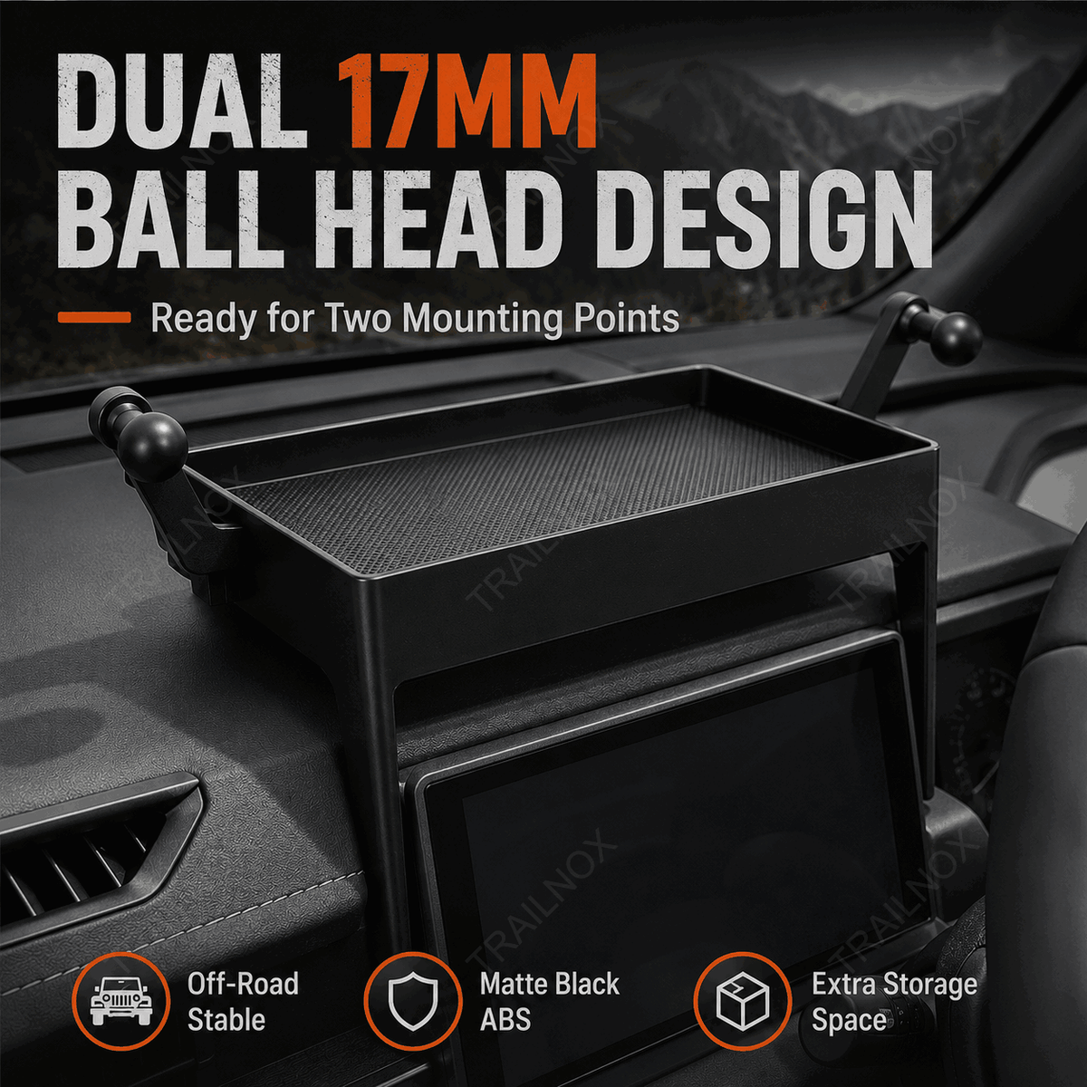RAV4 Dashboard Storage Box With 17mm Ball Head Mount For Toyota