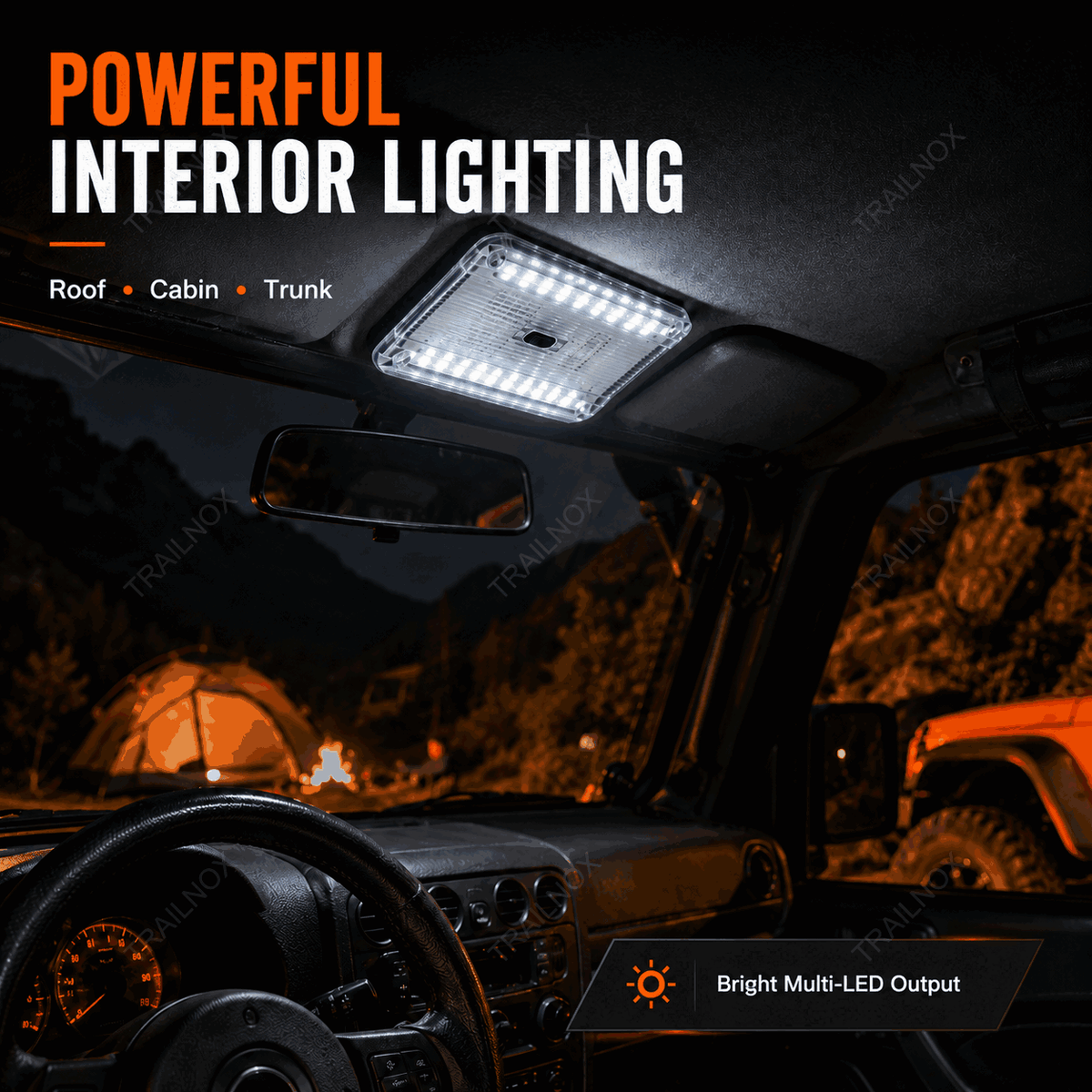 LED Interior Roof Light – Universal Car Dome Lamp with Switch, Van/SUV Interior Reading Light, Trunk/Cargo Light For Toyota