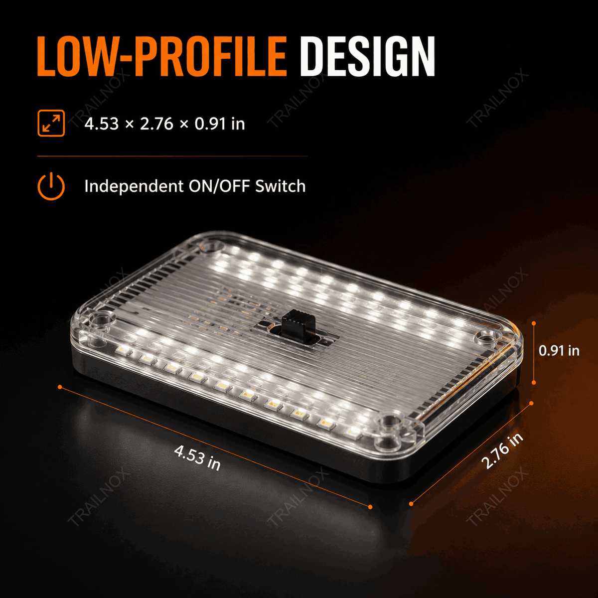 LED Interior Roof Light – Universal Car Dome Lamp with Switch, Van/SUV Interior Reading Light, Trunk/Cargo Light For Toyota