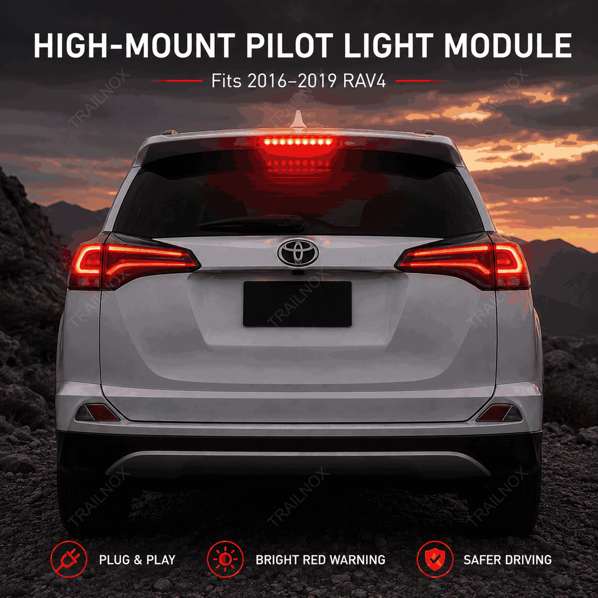 RAV4 LED Light Module, High Mount Brake Light, Rear Bumper & Tail Light Upgrade For Toyota